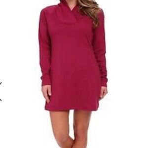Lole Womens Pink Long Sleeve Shawl Neck Casual Calm Sweatshirt Dress Medium